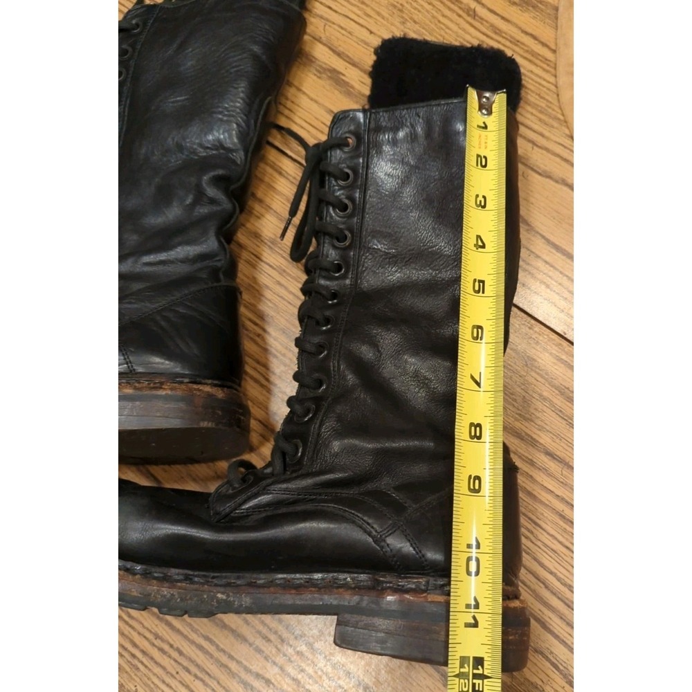 Vintage Authentic Made In Italy Sherpa Lined Burberry Combat Boots 39.5 US 9.5 - Picture 12 of 14